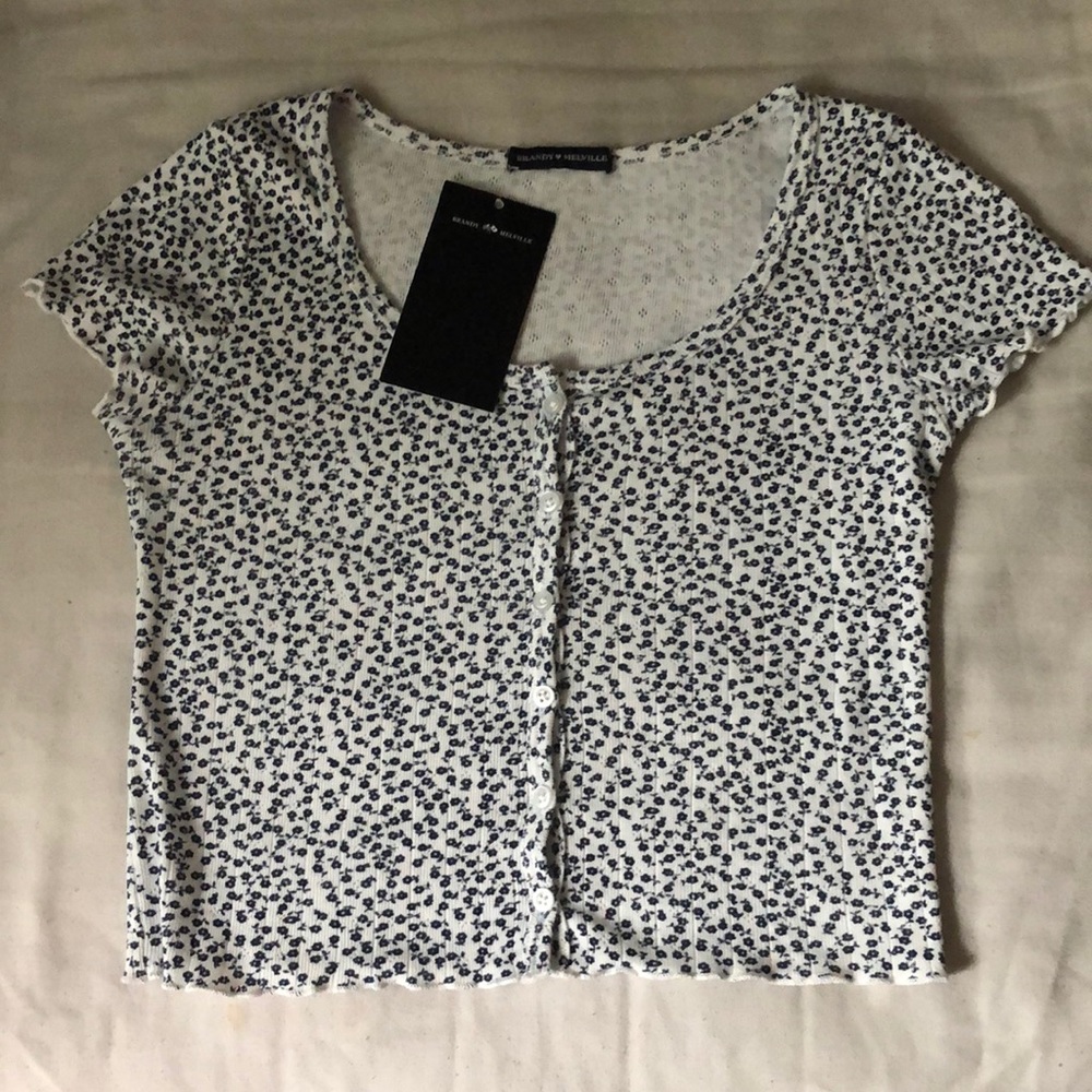 brandy melville floral zelly top